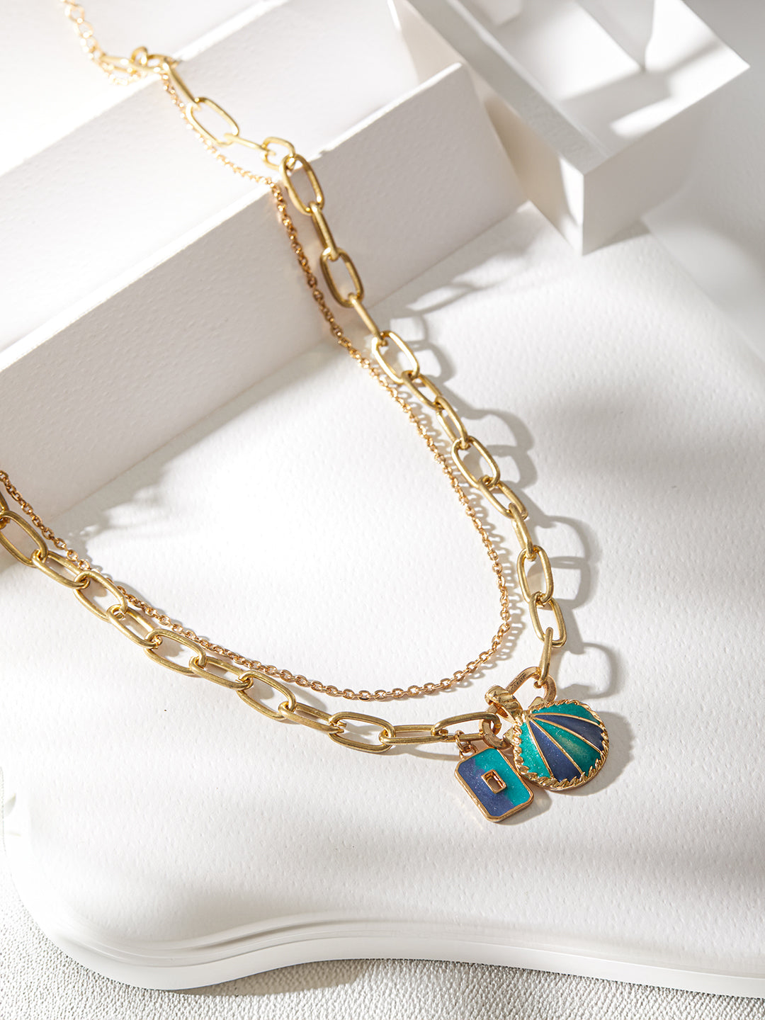 Jazz And Sizzle Gold-Plated Pearl & Charm Layered Necklace Chain