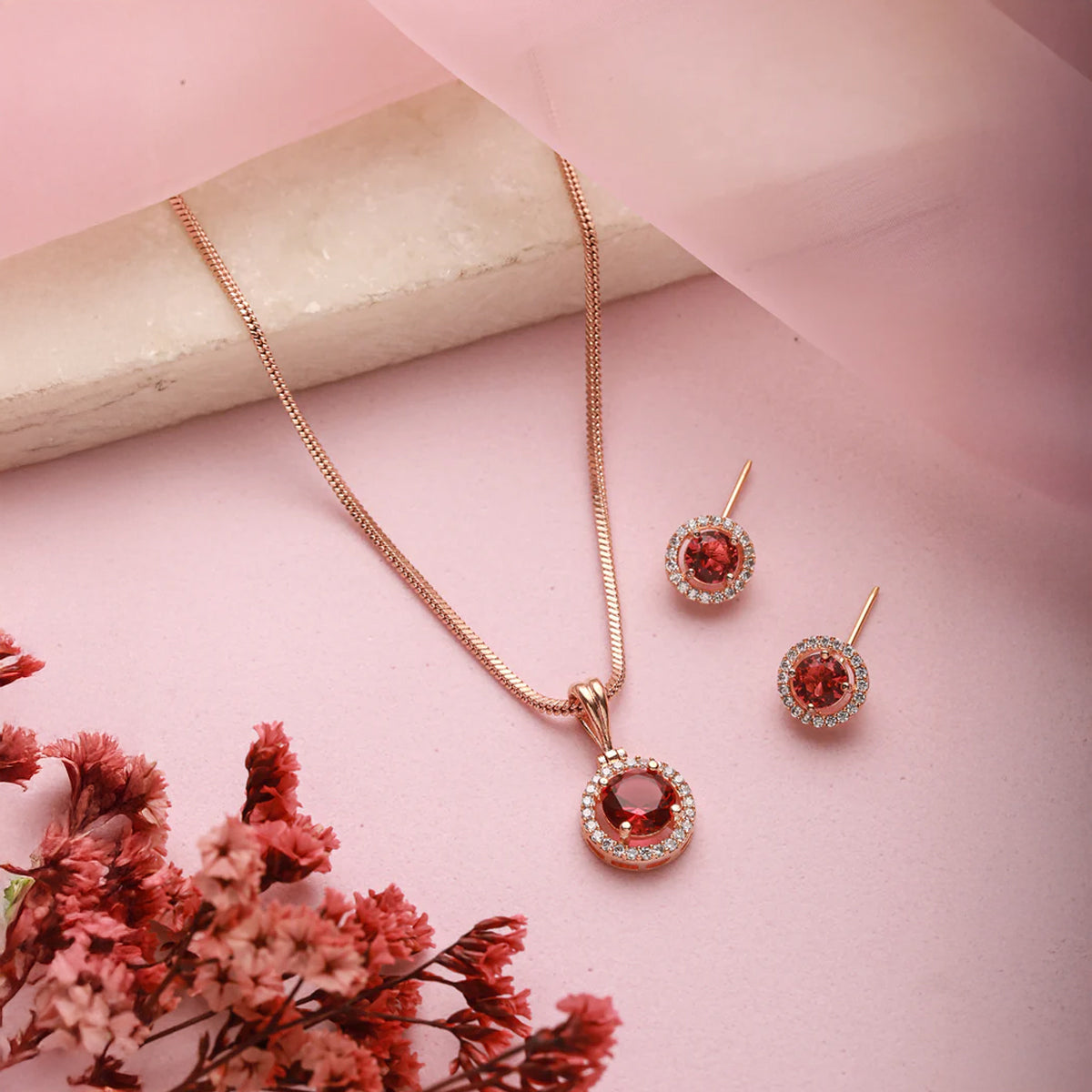 Jazz And Sizzle American Diamond-Studded Pendent Jewelry Set Combo