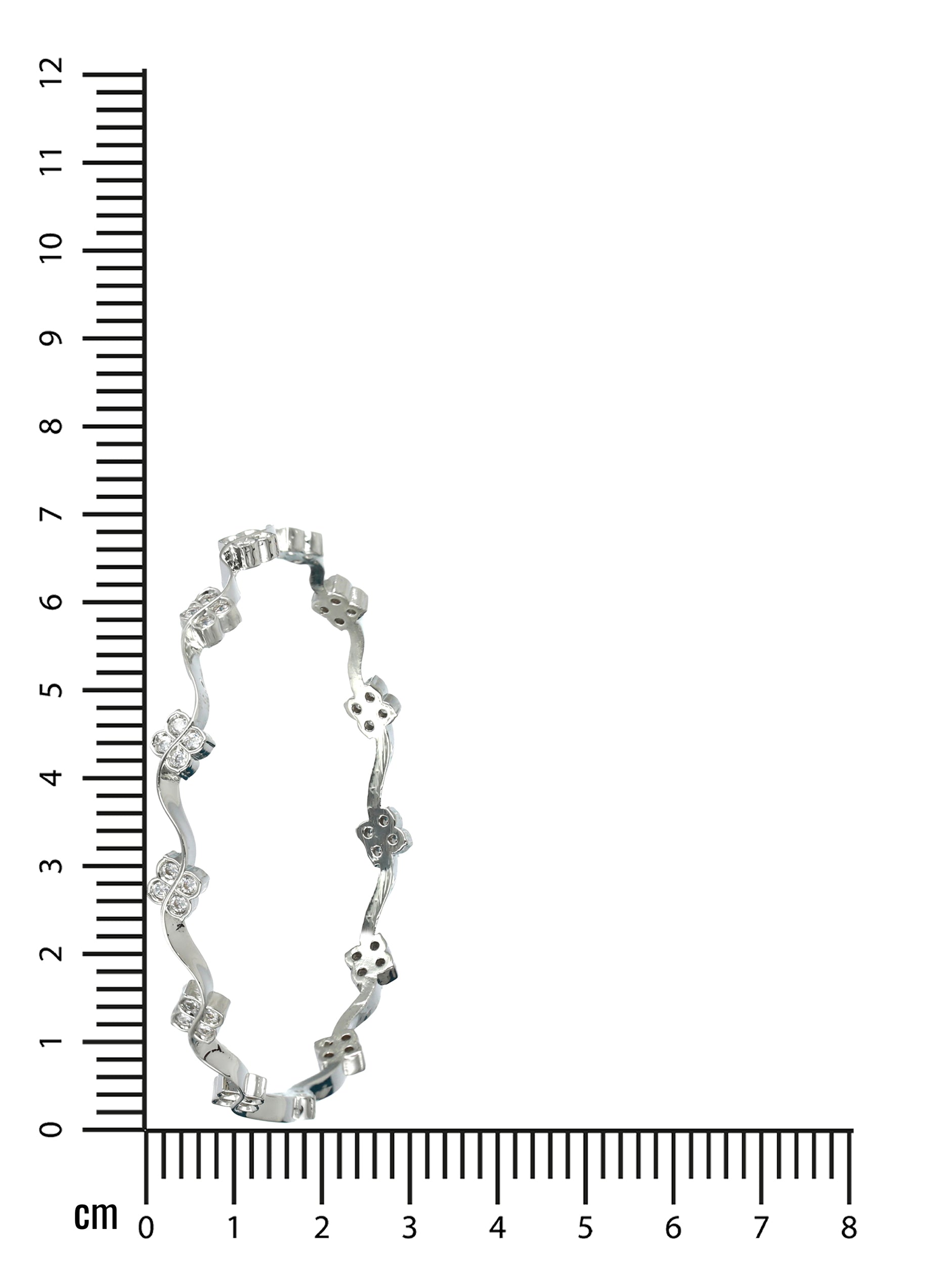 Set of 2 American Diamond Silver Plated Bangles Set - Jazzandsizzle