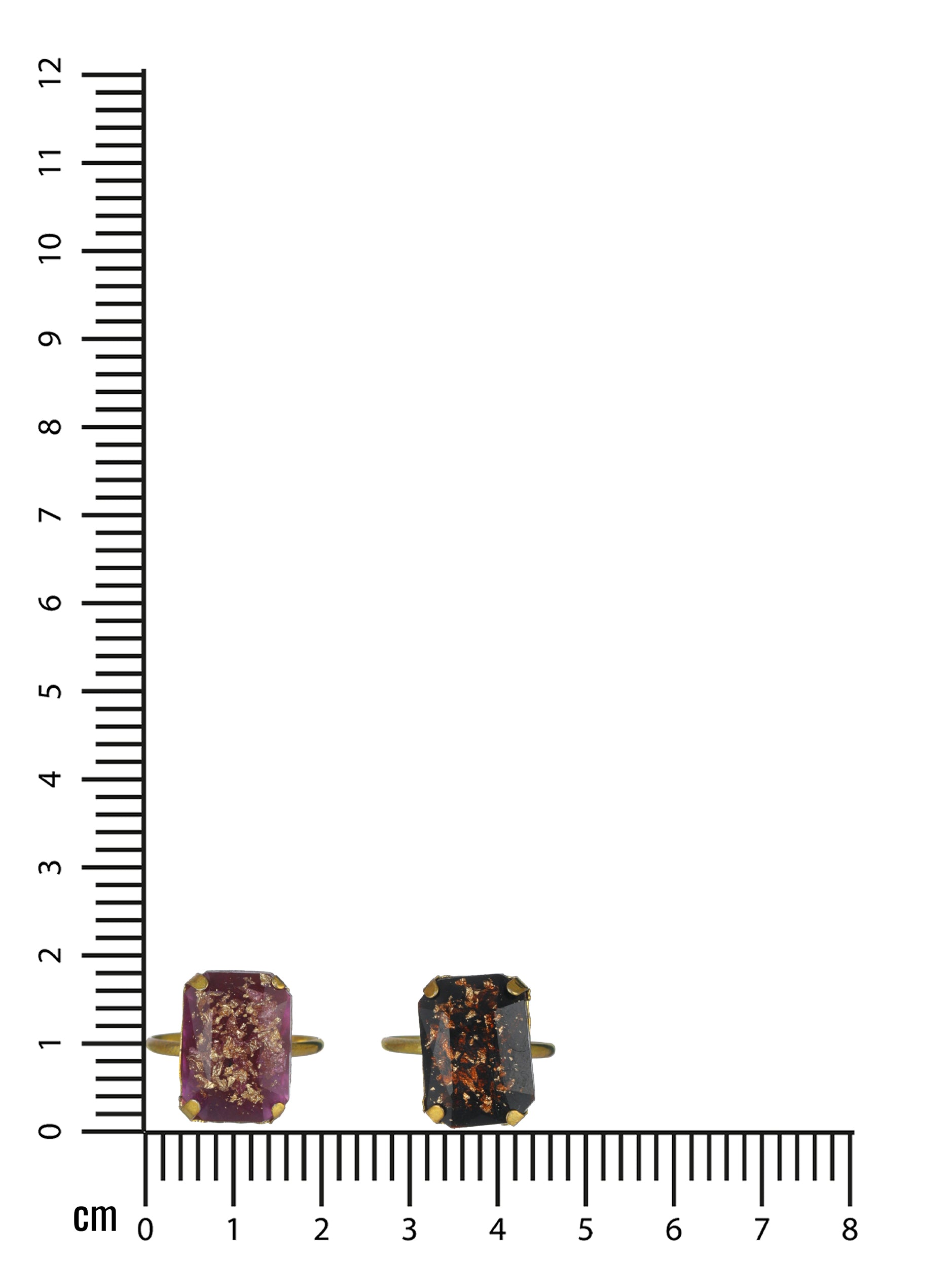 Set of 2 Handcrafted Stone studed,Black & Purple Finger Ring - Jazzandsizzle