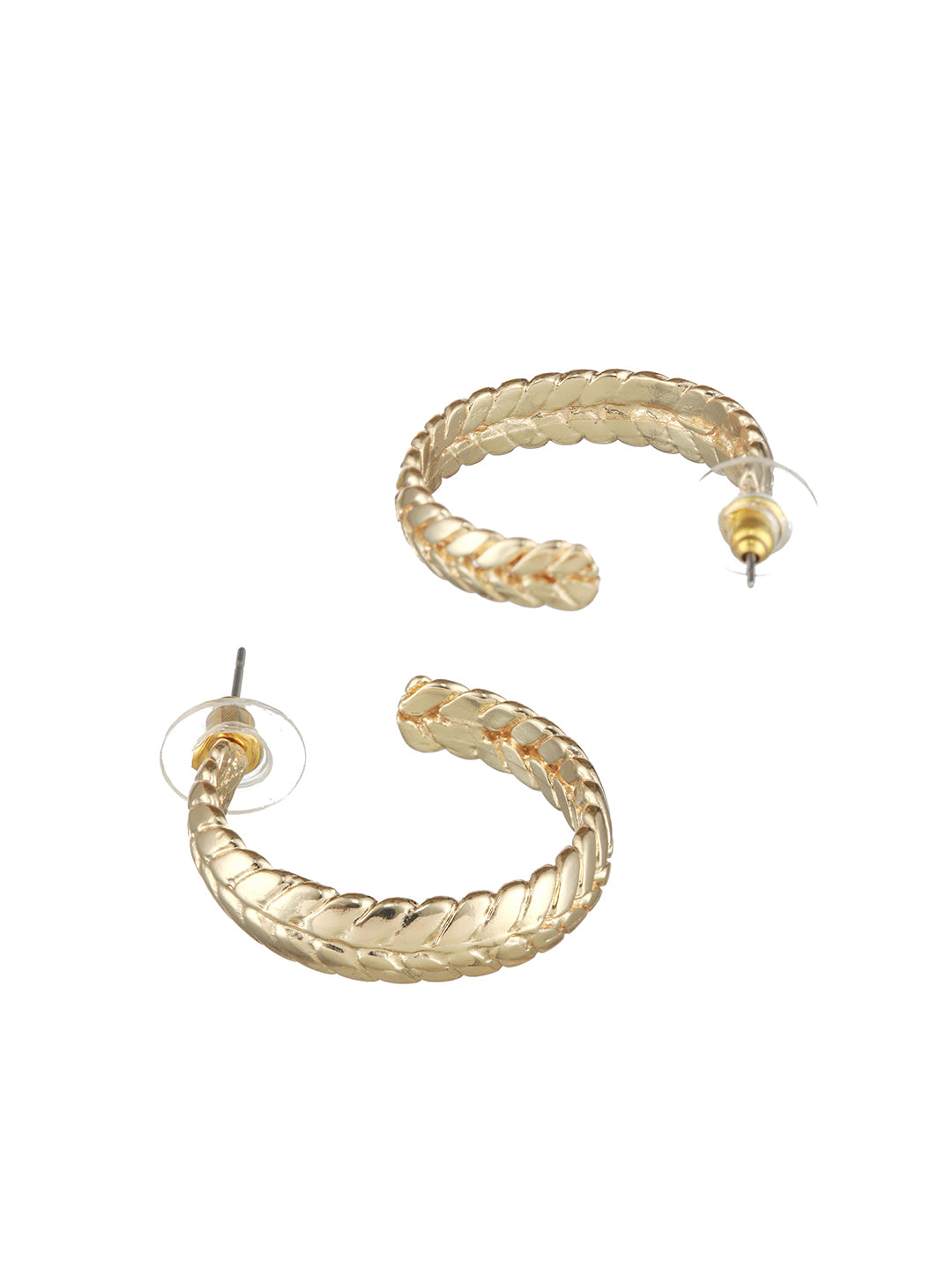 Set Of 2 Gold plated Circular Hoop Earrings - Jazzandsizzle