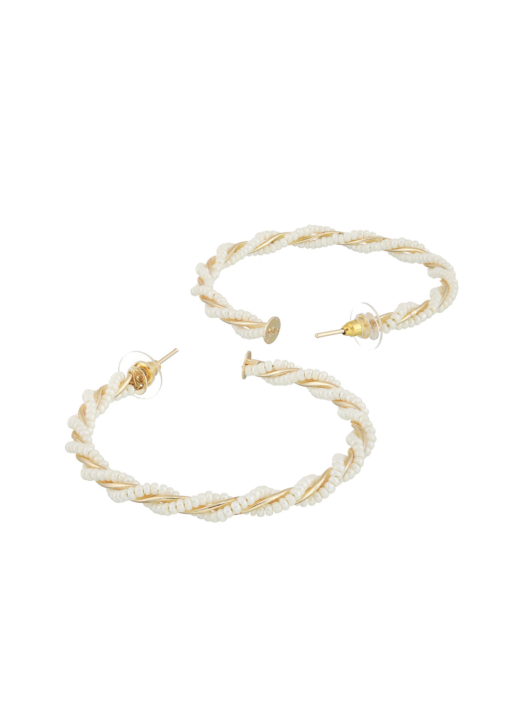 Set Of 2 Gold plated Circular Hoop Earrings - Jazzandsizzle