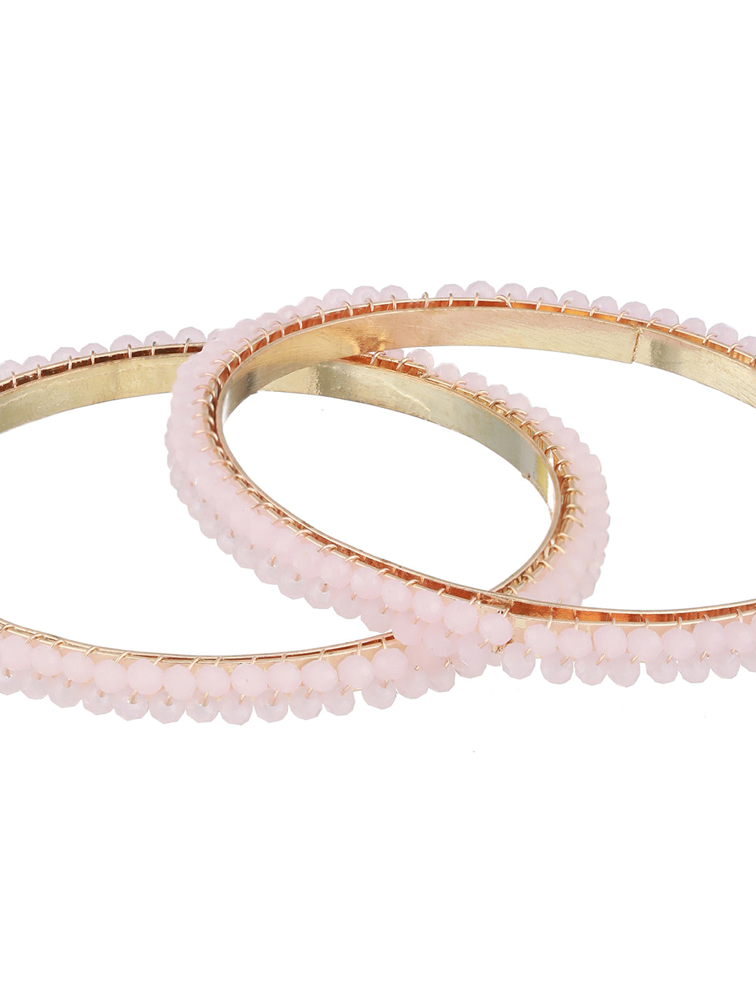 Set of 2 Gold-Plated Crystal Beaded Bangles - Jazzandsizzle