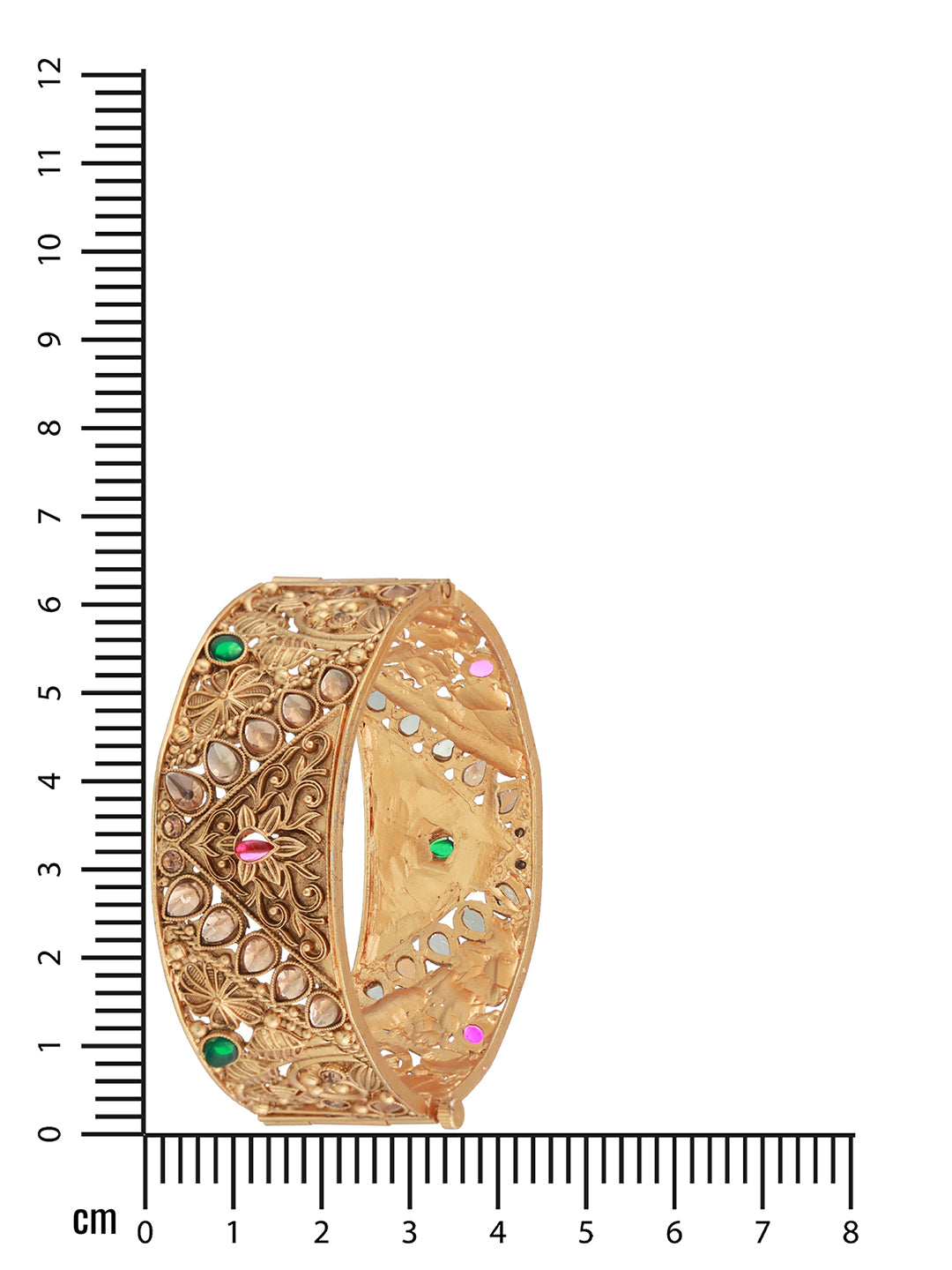 Set Of 2 24K Gold-Plated Stone-Studded Bangles - Jazzandsizzle