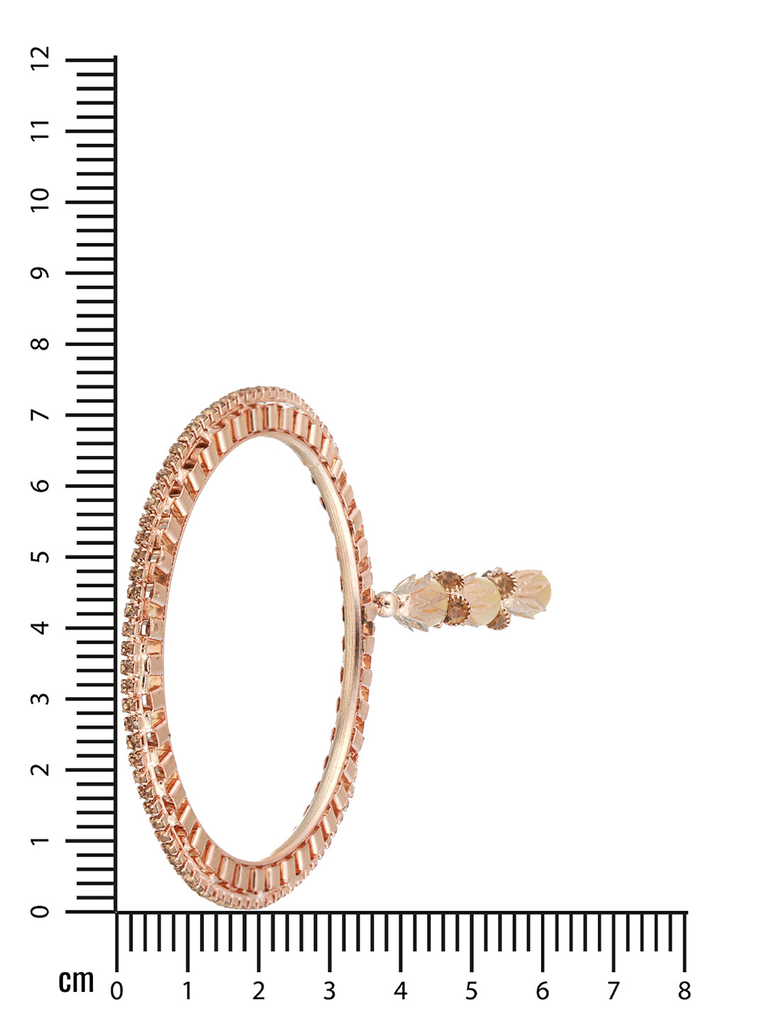 Set Of 4 Rose Gold-Plated Crystal Studded & Beaded Bangles - Jazzandsizzle