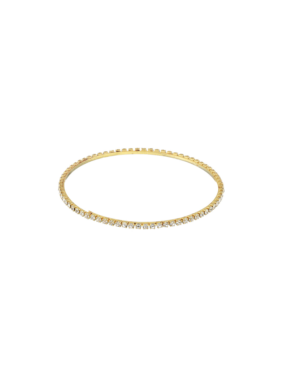 Set Of 12 Gold-Plated CZ-Studded Bangles - Jazzandsizzle