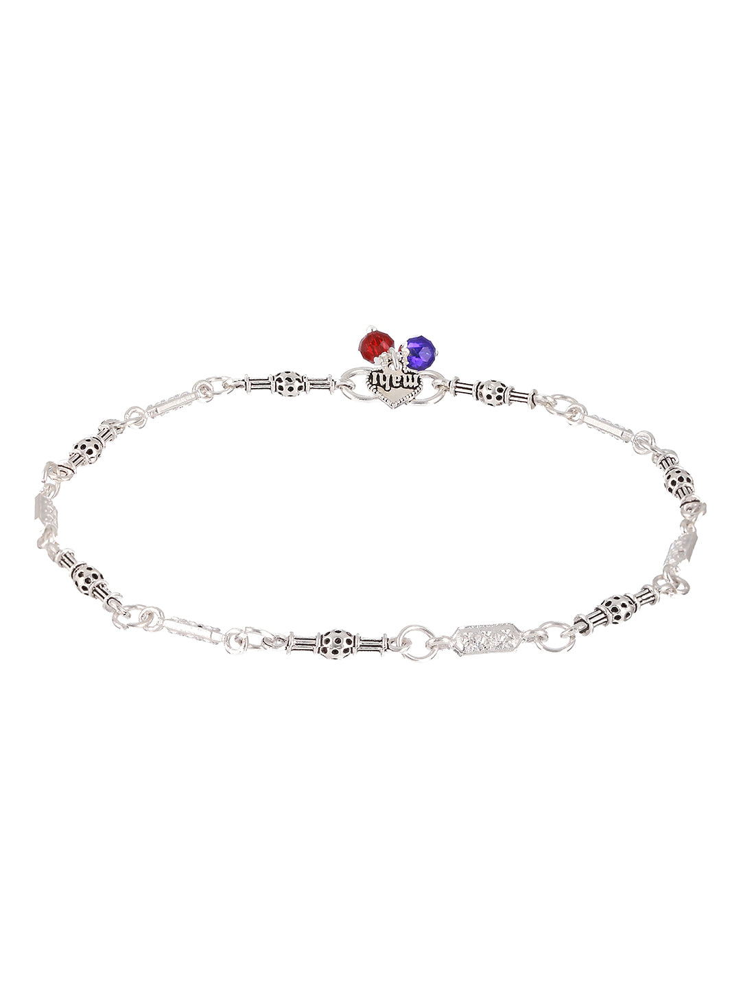 Set Of 2 Silver-Plated Anklets - Jazzandsizzle