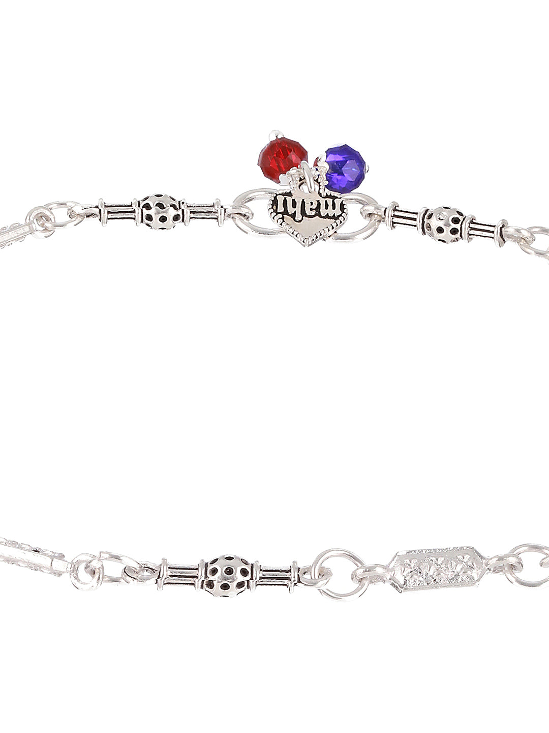 Set Of 2 Silver-Plated Anklets - Jazzandsizzle