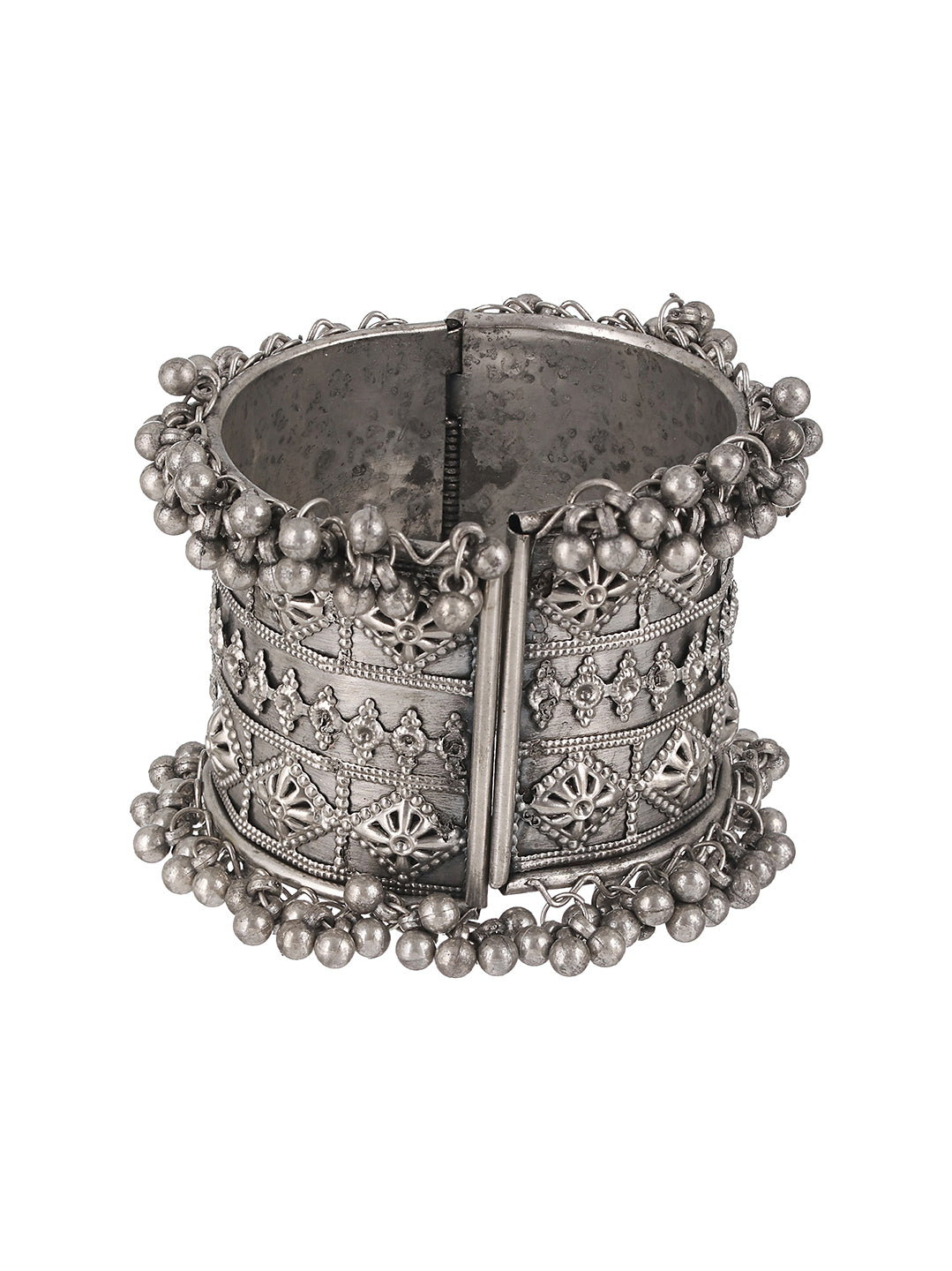 German Silver Oxidised Silver-Plated Bangle-Style Bracelet - Jazzandsizzle