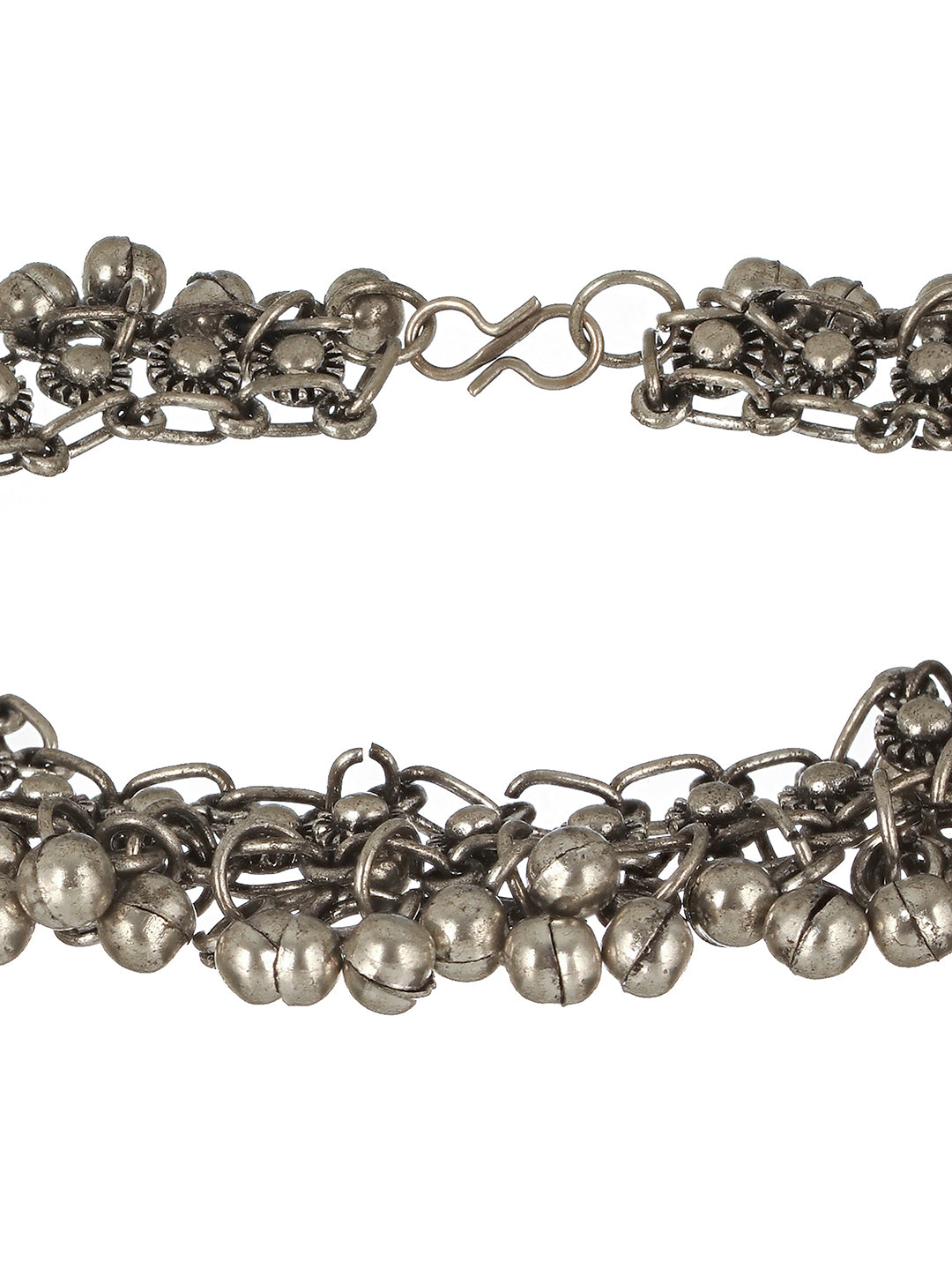 Set Of 2 Oxidised Silver-Plated Ghungroo Anklets