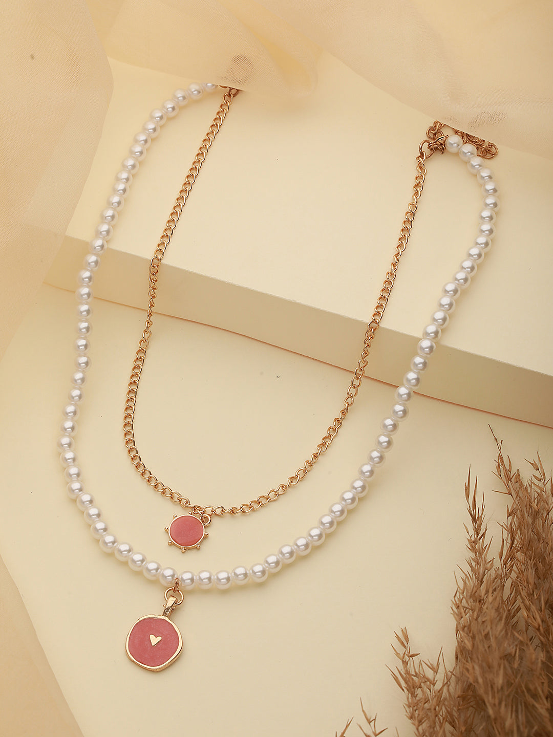 Gold-Plated & Pearl Layered Necklace