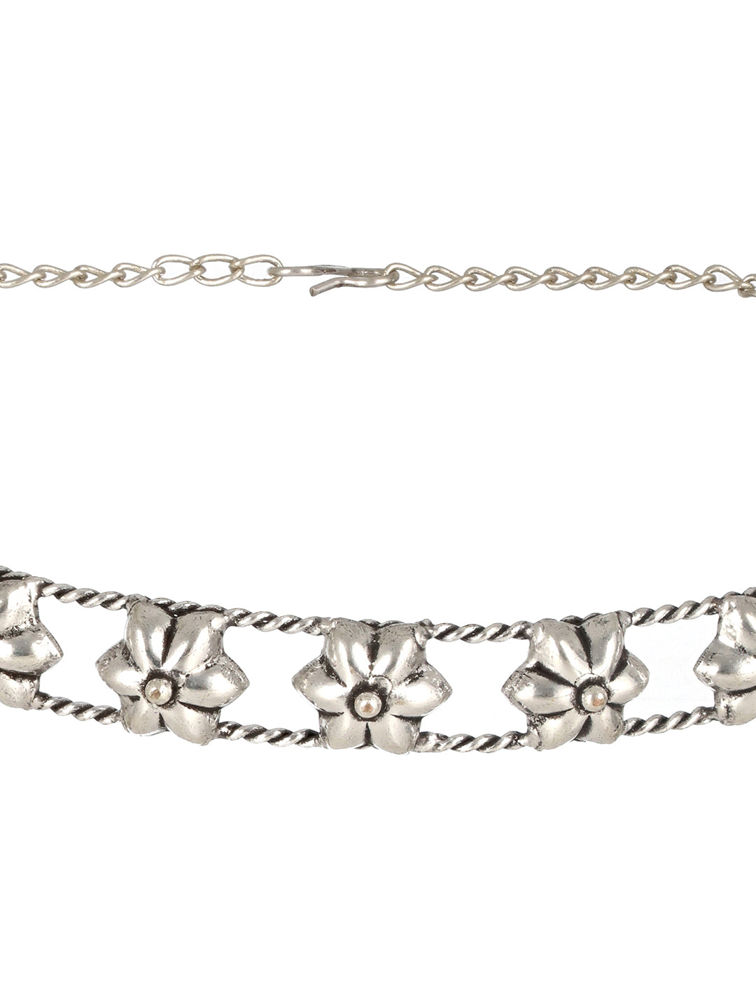 Jazz And Sizzle Women Silver-Toned Silver Plated Choker Necklace - Jazzandsizzle