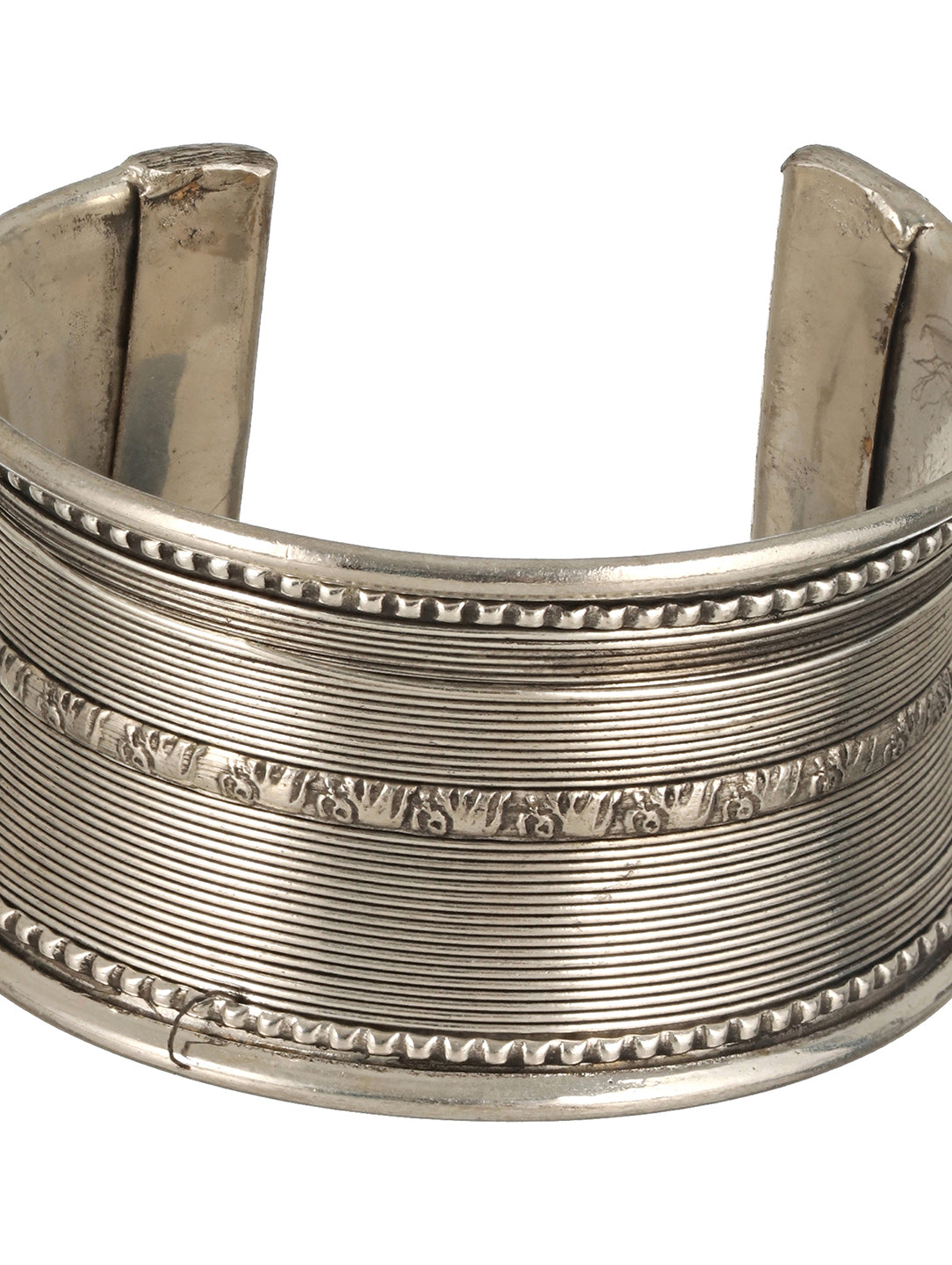 Women Silver-Plated Oxidised Cuff Bracelet with Elephant motif - Jazzandsizzle