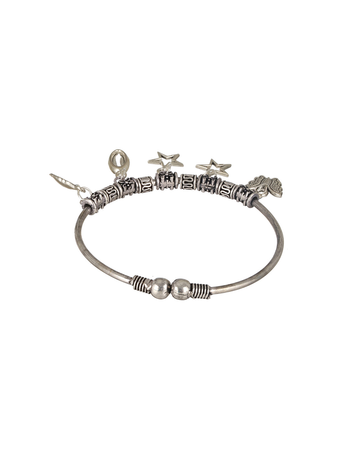 SET OF 2 Oxidised German Silver-Plated Charm Bracelet & Ring - Jazzandsizzle