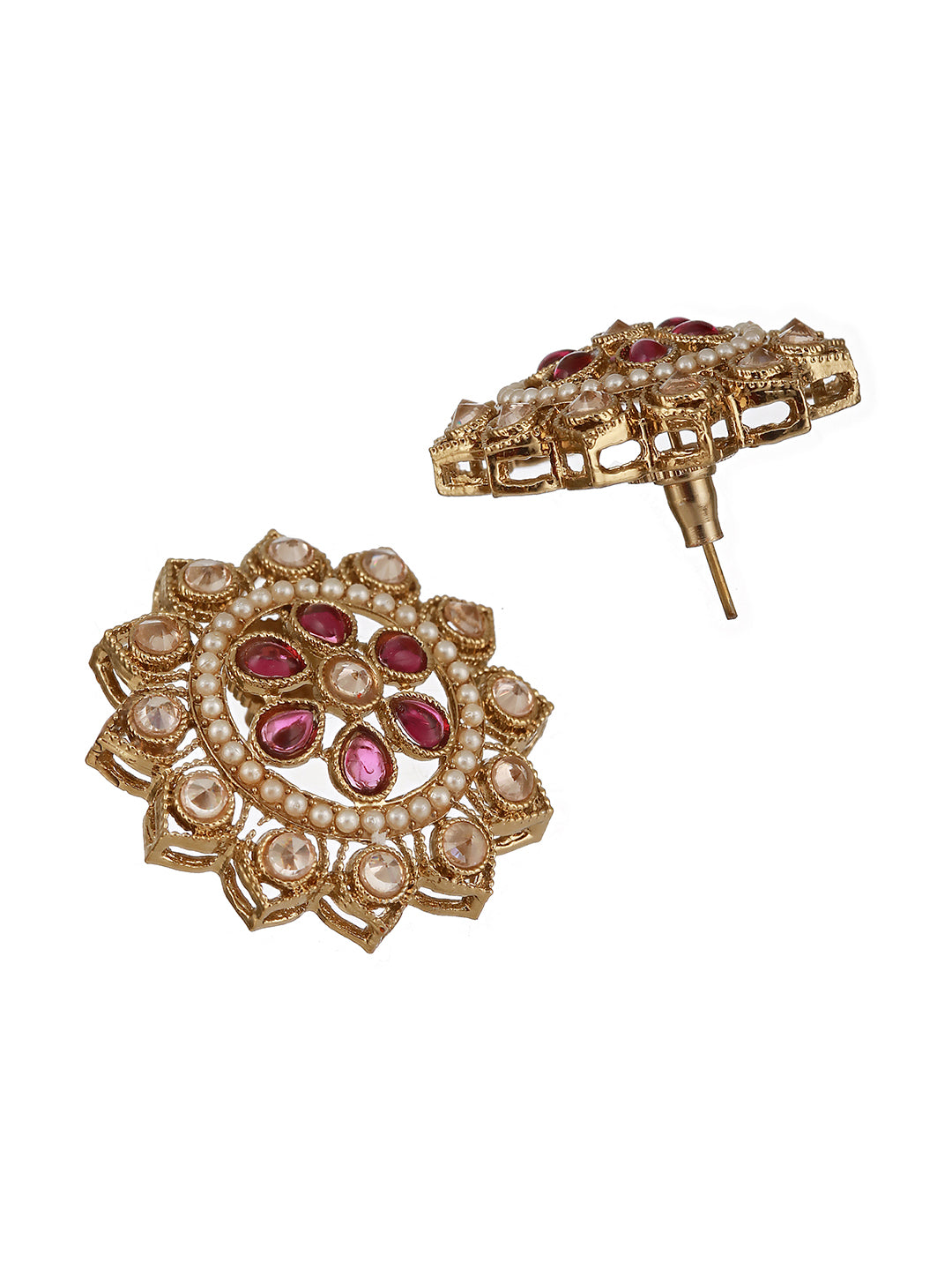 Gold-Plated Floral Stud Earrings - Jazzandsizzle