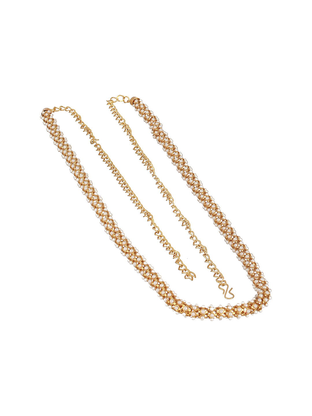 Gold Plated Pearl Beaded Waist Belt - Jazzandsizzle