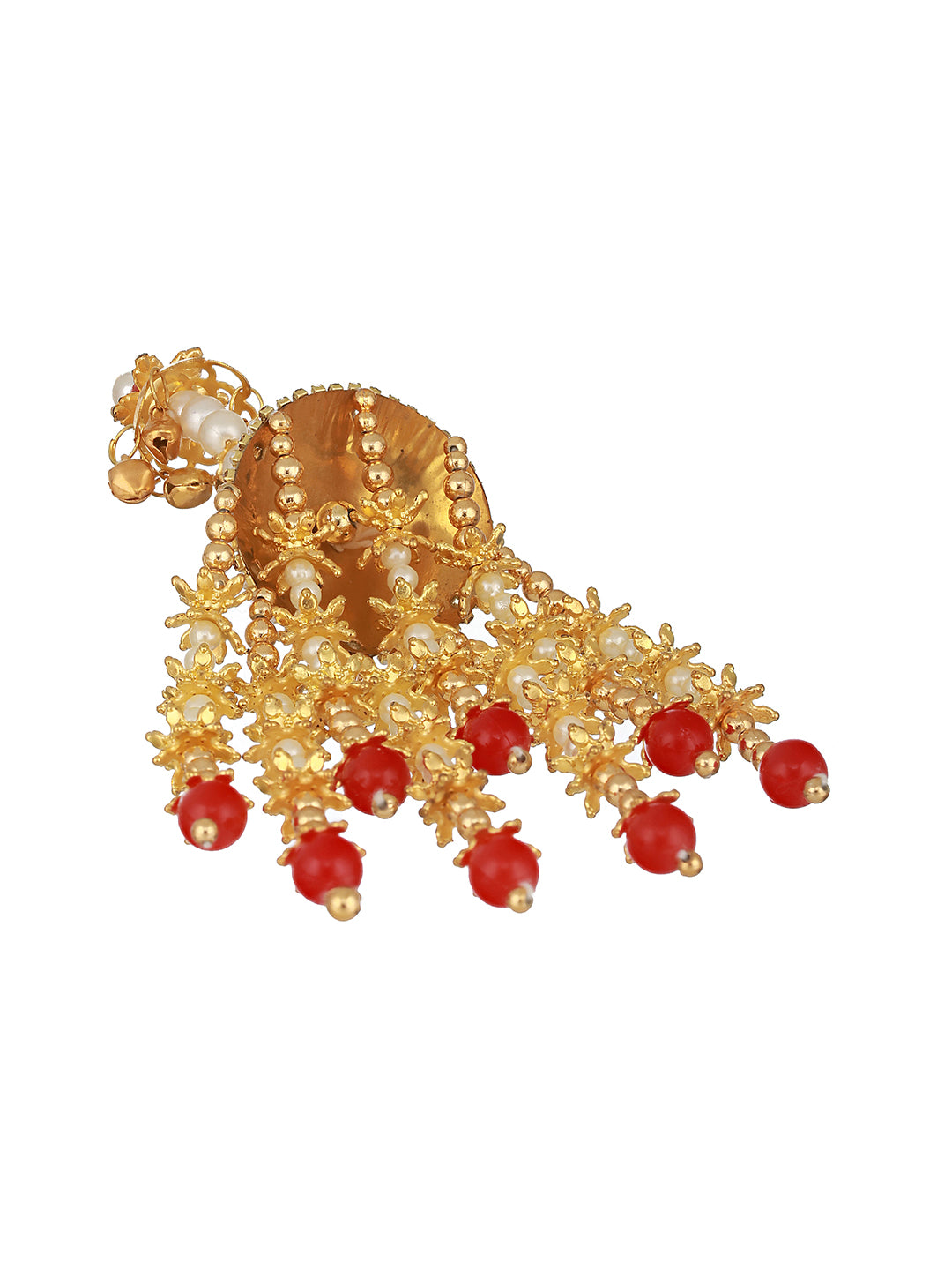 Set of 2 Gold-Plated Stone-Studded & Beaded Kaleera Secured with drawstring closure. - Jazzandsizzle