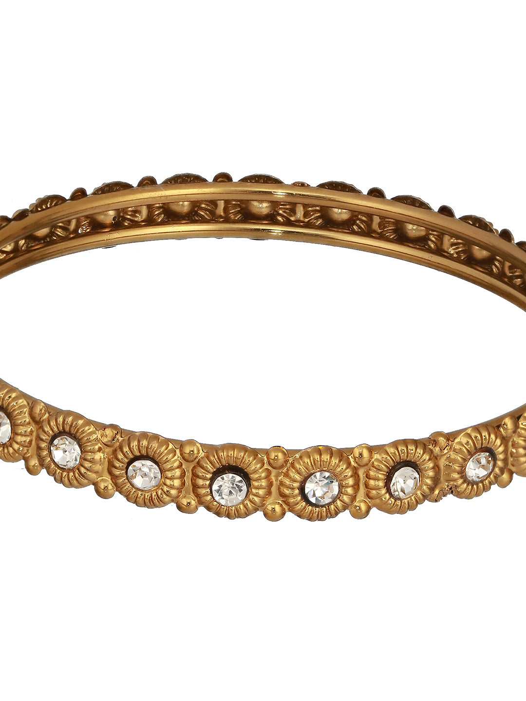 Set Of 4 Gold-Plated CZ-Studded Bangles - Jazzandsizzle