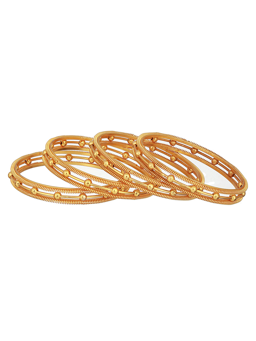 Set Of 4 Gold-Plated Bangles - Jazzandsizzle