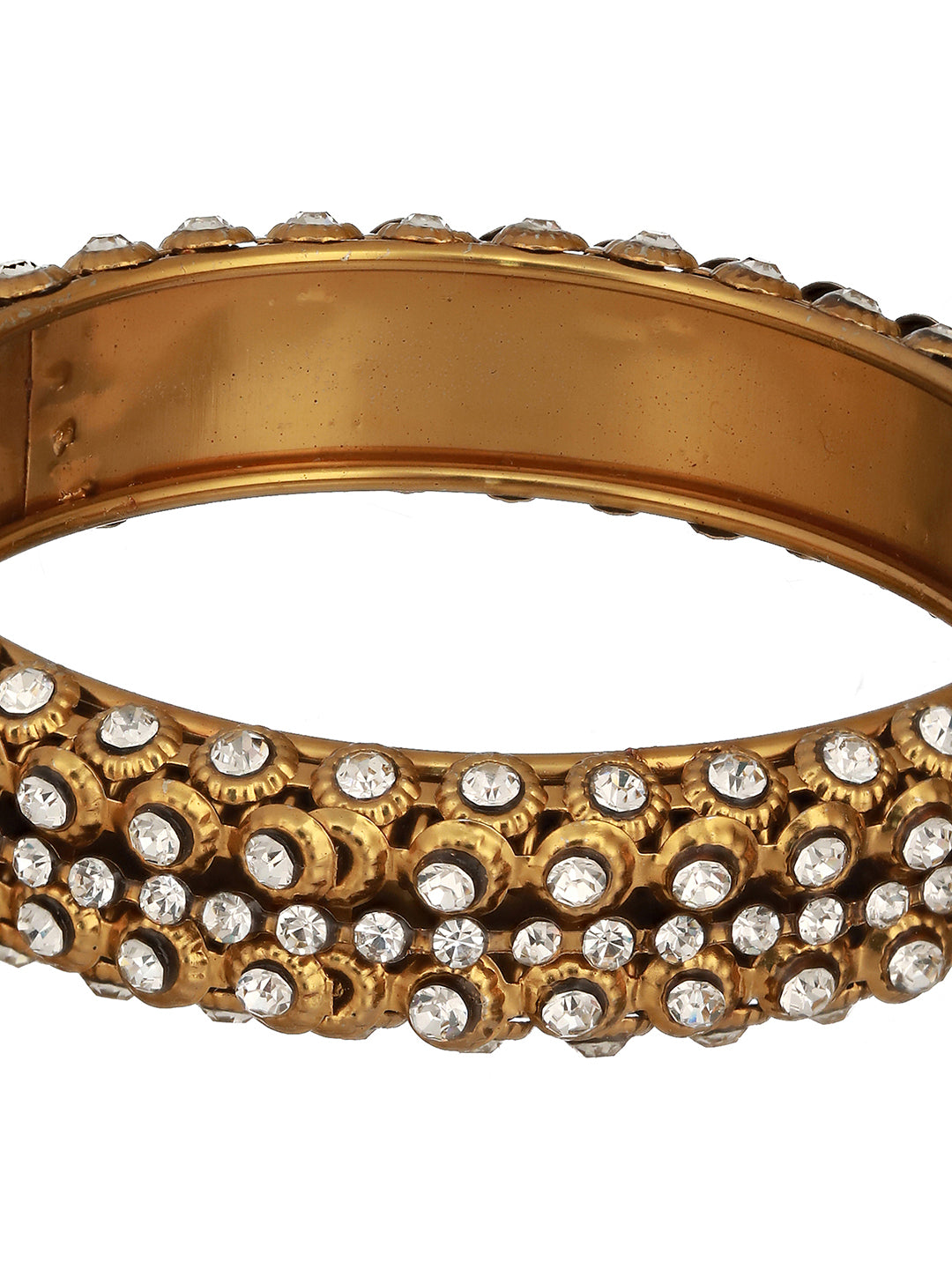 Set Of 2 Gold-Plated CZ-Studded Bangles - Jazzandsizzle