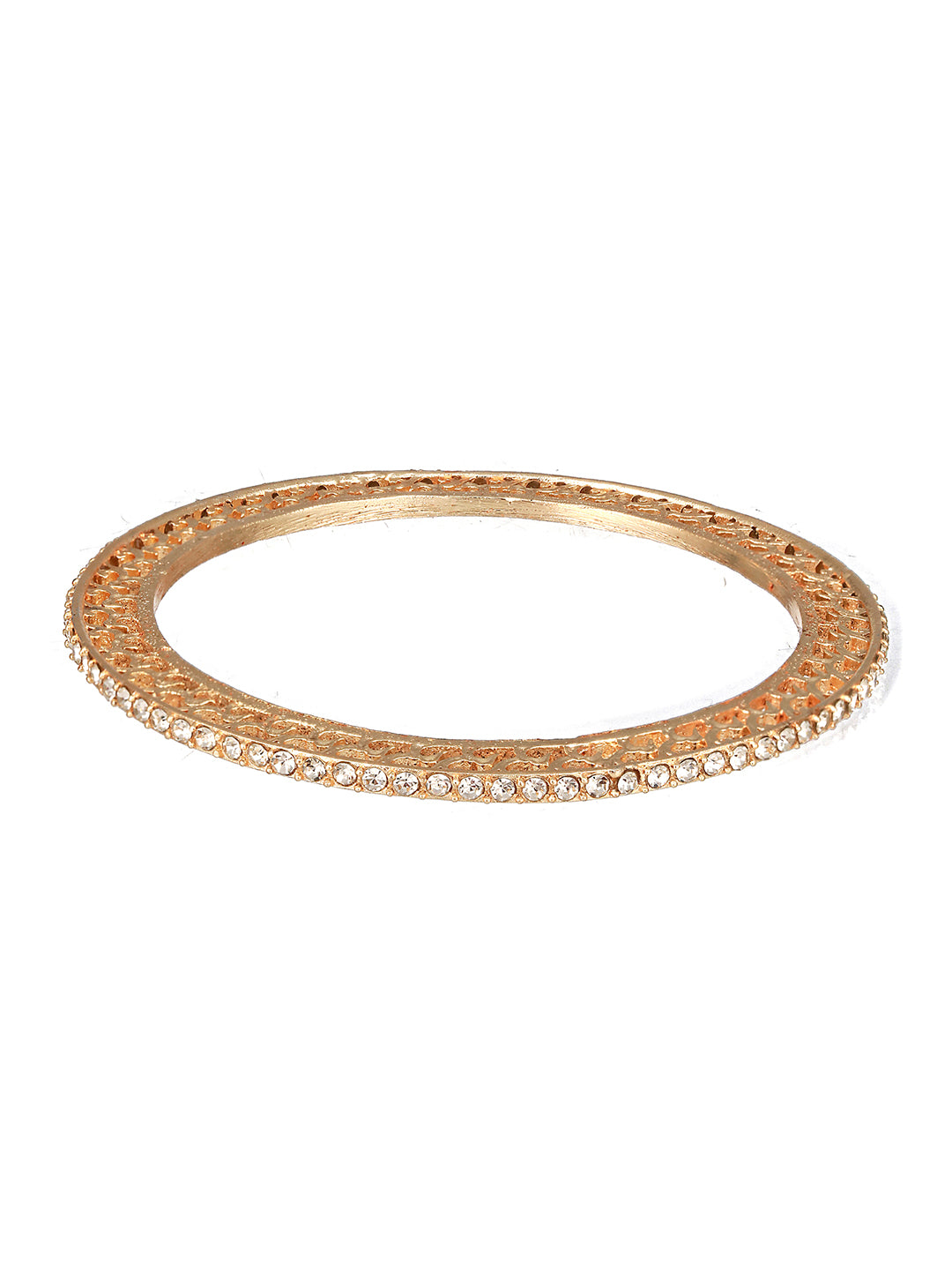 Set Of 4 Gold-Plated CZ-Studded Bangles - Jazzandsizzle