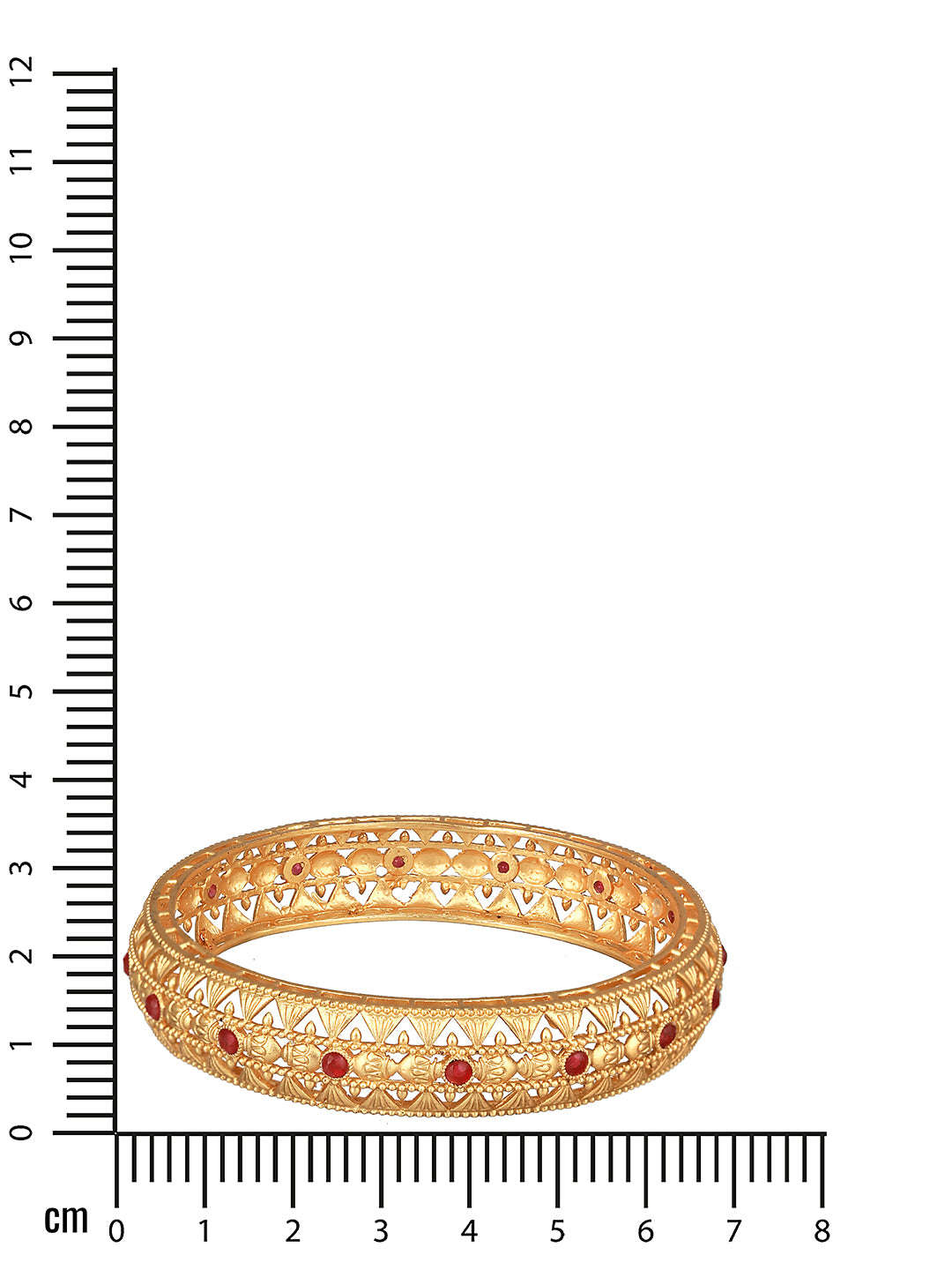 Jazz And Sizzle Set Of 2 22K Gold-Plated Marron Red Stone-Studded Handcrafted Bangles - Jazzandsizzle