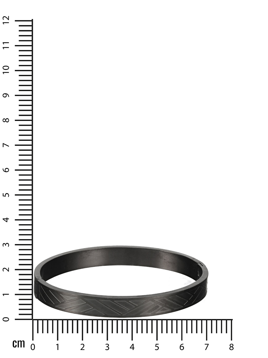 Men'S Men Black Stainless Steel Triangle Print Kada Bracelet