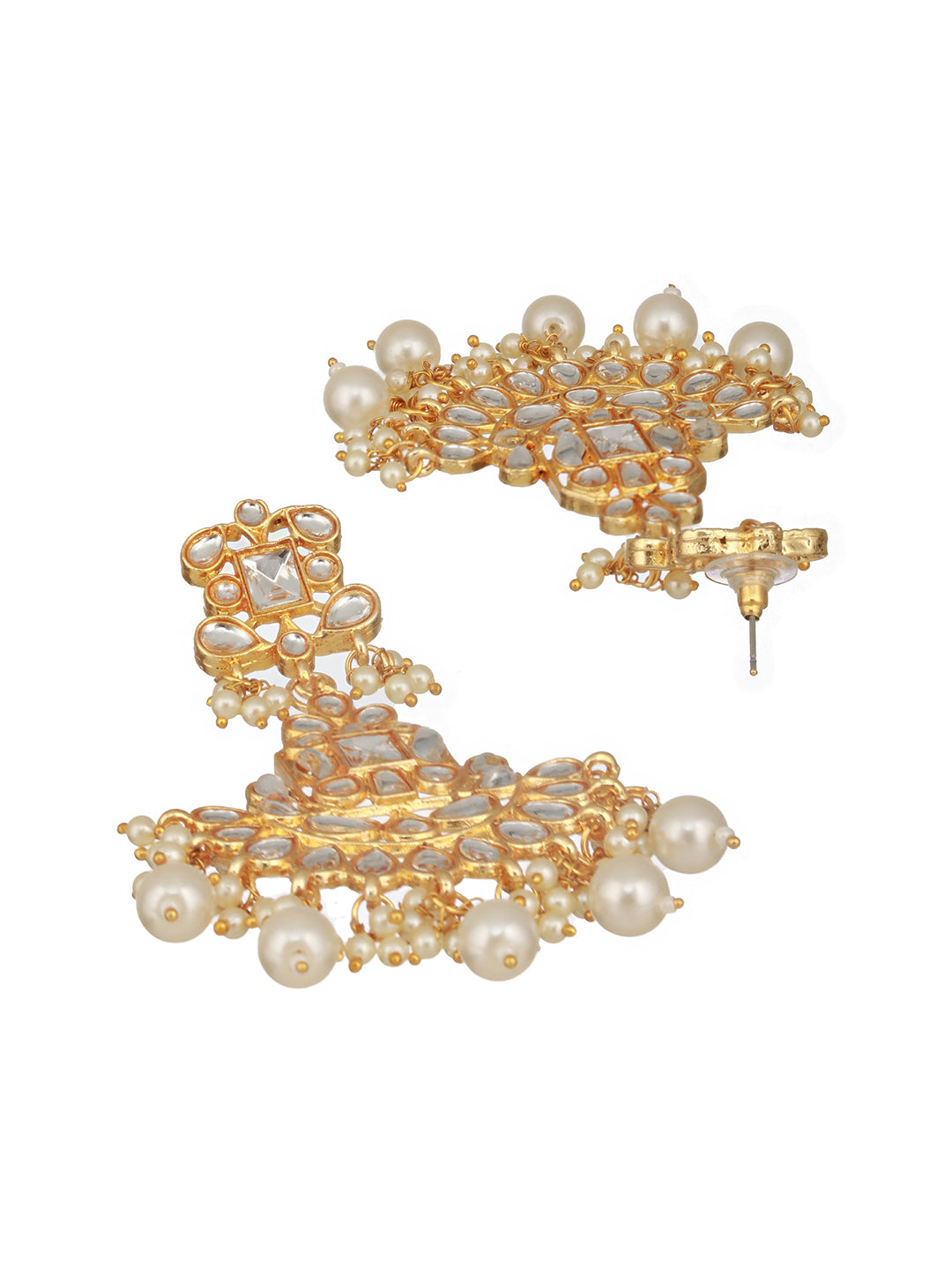 Jazz And Sizzle Gold Plated kundan Studded & Faux Pearl Beaded Choker Jewellery Set with Maangtikka
