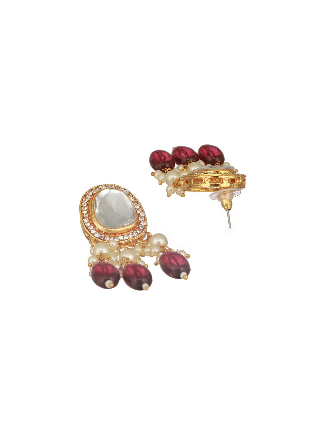 Jazz And Sizzle Gold Plated Kundan Studded & Beaded Jewelry Set With Maangtikka