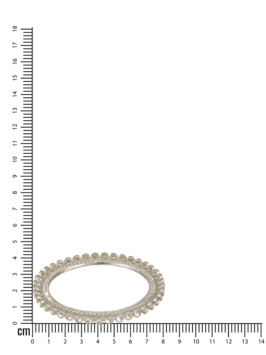 Set Of 4 Silver-Plated Stone-Studded Oxidized Bangles