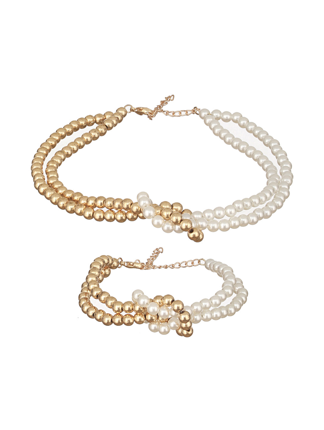 Jazz and Sizzle Gold-Plated & Beaded Twisted Jewellery Set
