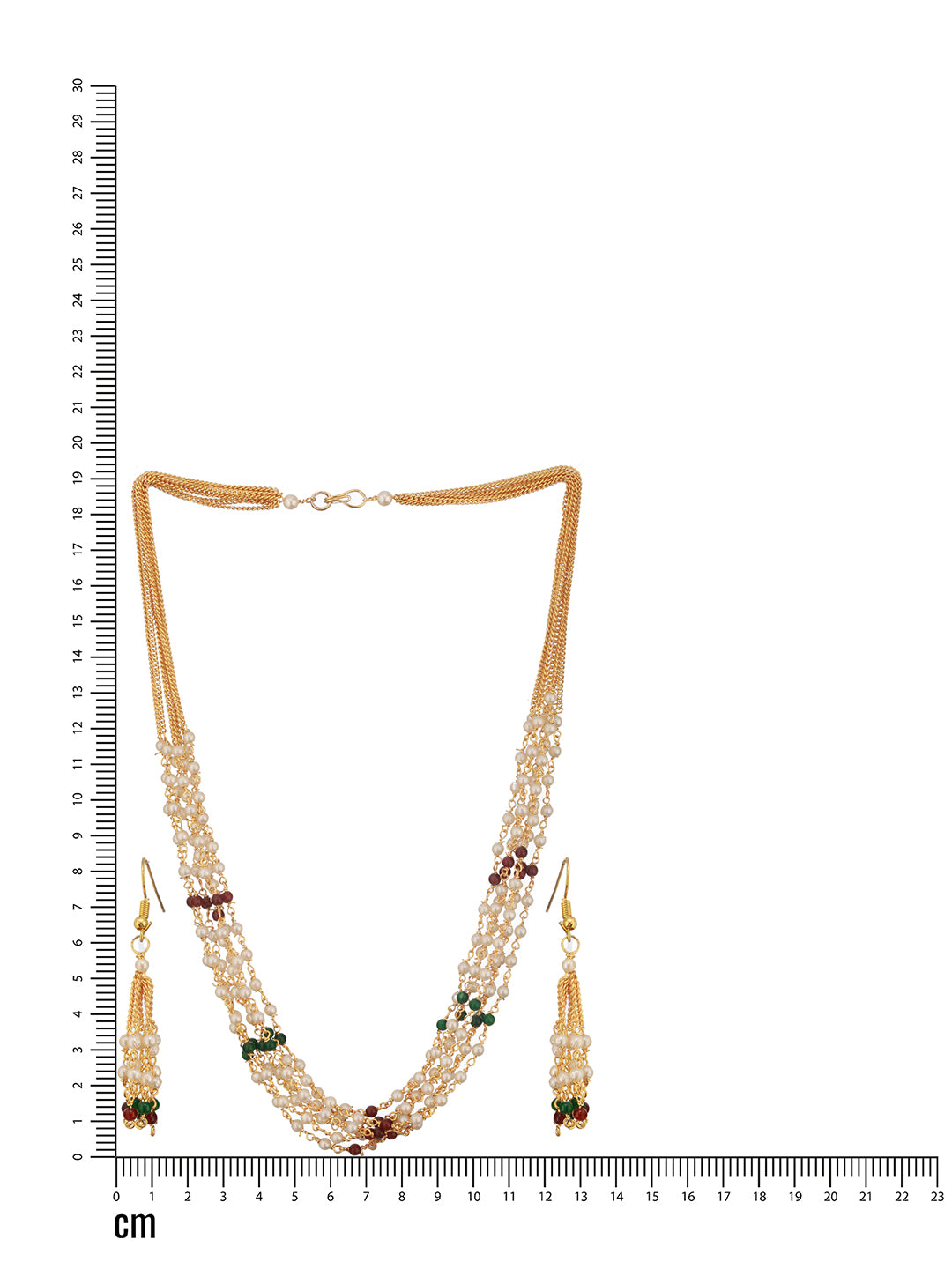 Jazz And Sizzle Gold-Plated Pearl Beaded Necklace & Earrings