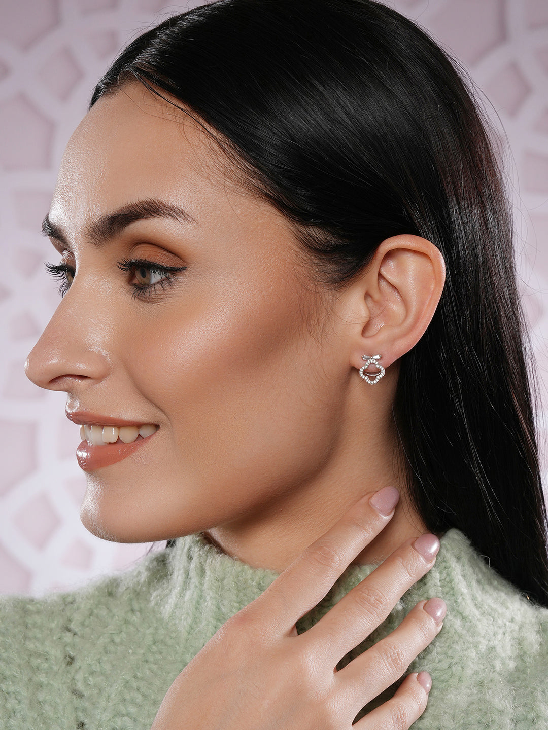 Jazz And Sizzle Silver-Plated Contemporary Studs Earrings