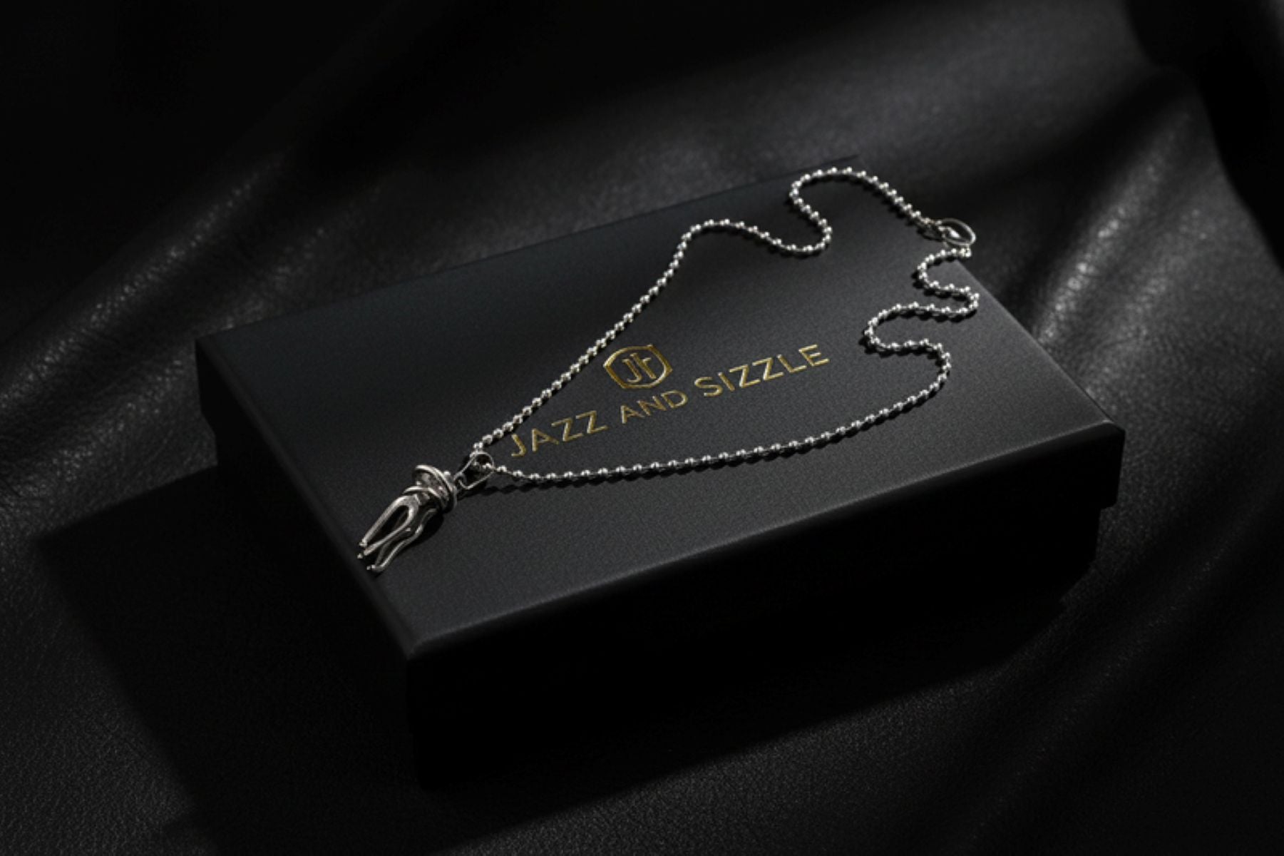 Jazz and Sizzle Silver Plated Stainless Steel Couple Hug Pendant with Chain