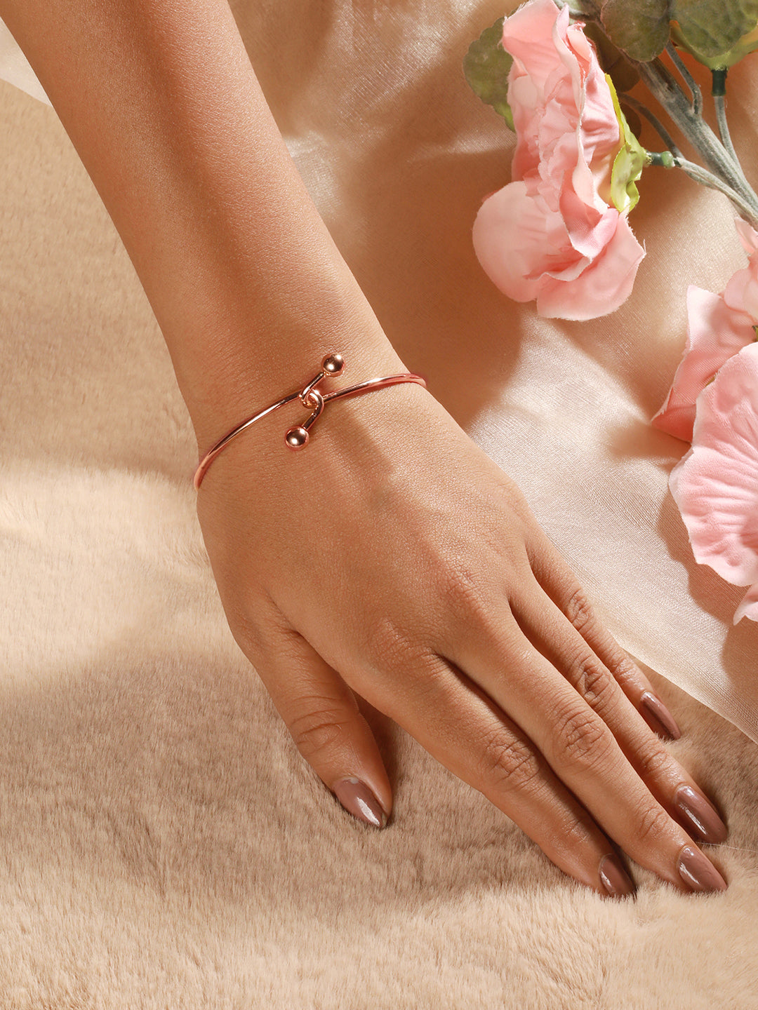 Rose Gold-Plated Cuff Bracelet - Jazzandsizzle