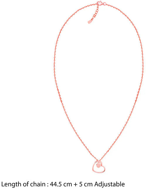 Jazz And Sizzle Rose Gold Heart Pendant Chain