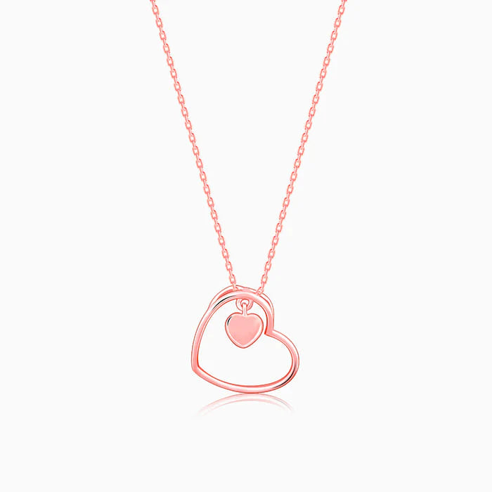 Jazz And Sizzle Rose Gold Heart Pendant Chain