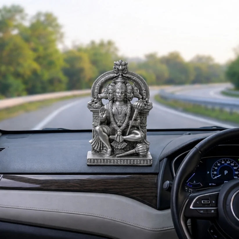 Silver Plated Panchmukhi Hanuman Idol | Remove Negativity & Bring Peace