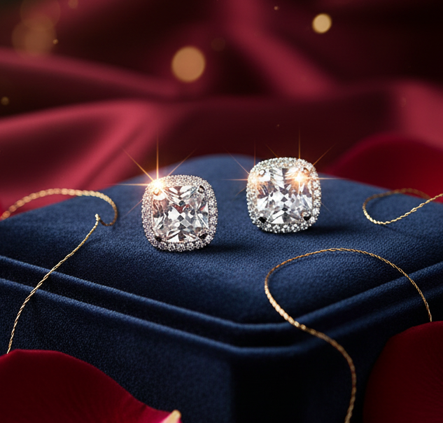Jazz And Sizzle Silver Plated American Diamond Studded Stud Earrings