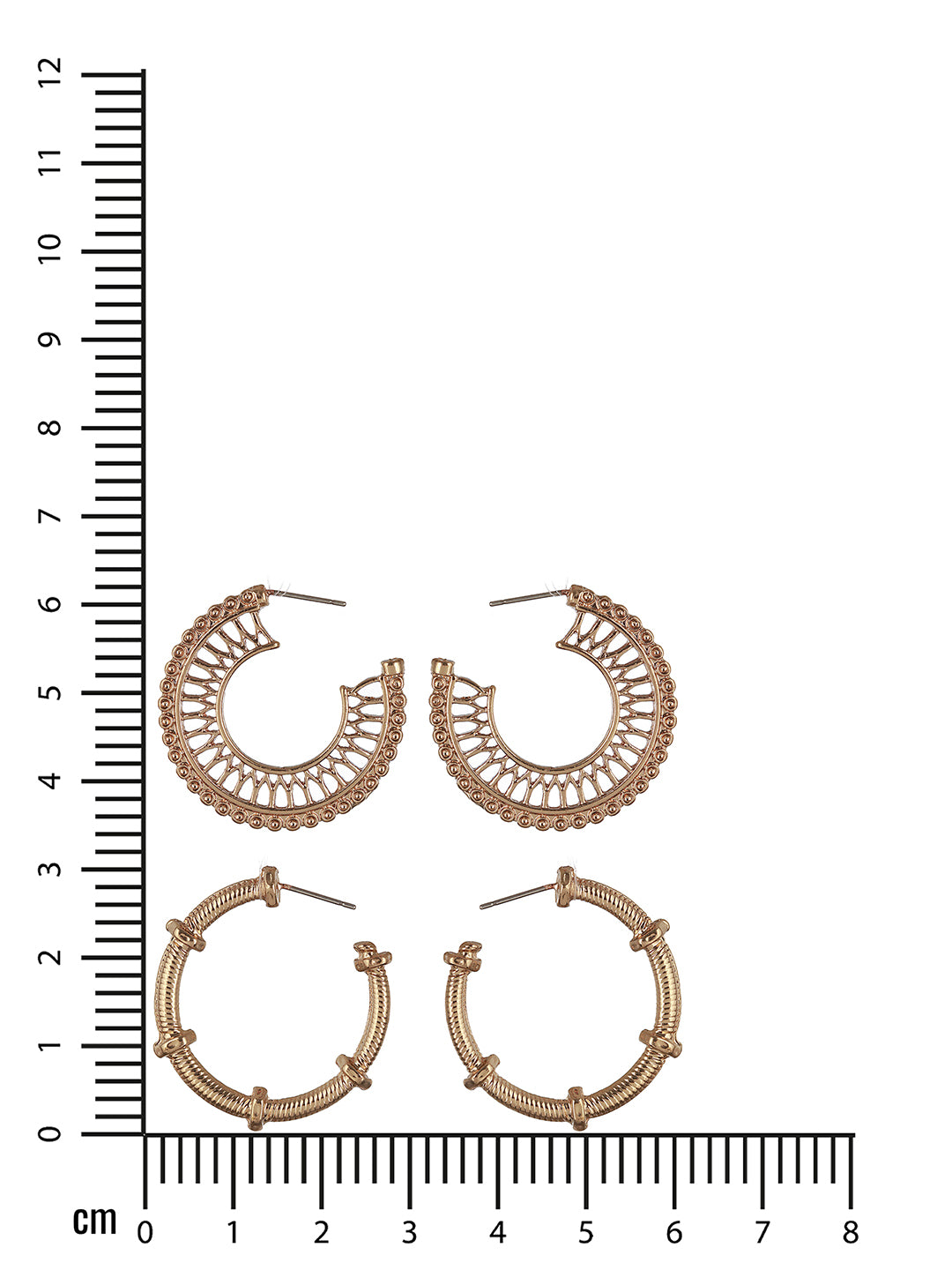 Set of 2 Gold-Toned Half Hoop Earrings - Jazzandsizzle