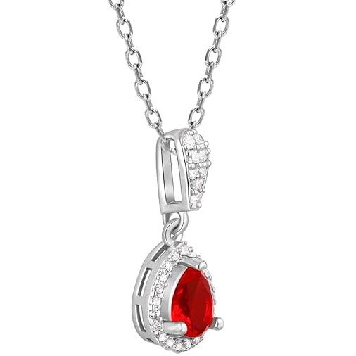 Jazz And Sizzle  Ruby Radiant Cut Dainty Necklace for Women | Luxury Inspired Party & Daily Wear Jewellery