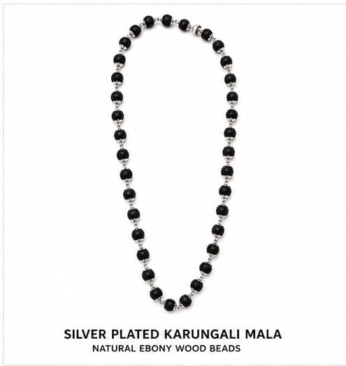 Black Beaded Spiritual Mala for Men-JS-SNC-0017