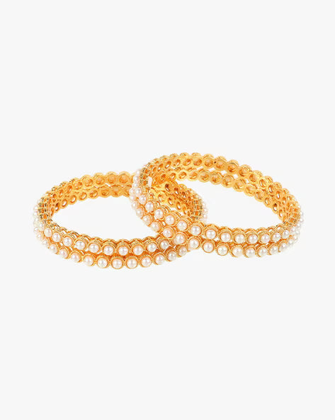 Jazz And Sizzle Set Of 4 Pearl Studded Bangles