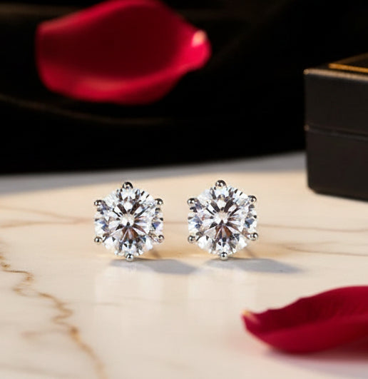 Jazz And Sizzle Silver Plated American Diamond Studded Stud Earrings