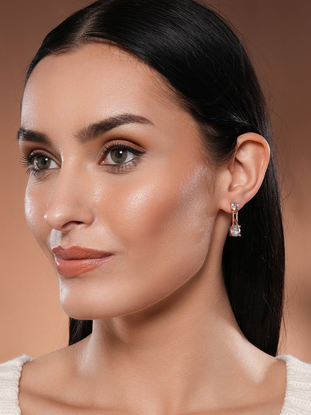 Jazz And Sizzle Rose Gold-Plated Circular Shaped Drop Earrings