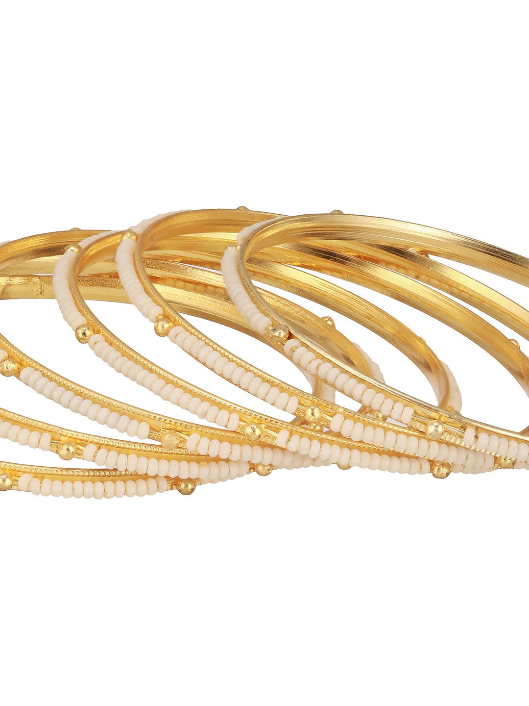 Jazz And Sizzle Set Of 12 Gold-Plated & Beaded Metal Bangles
