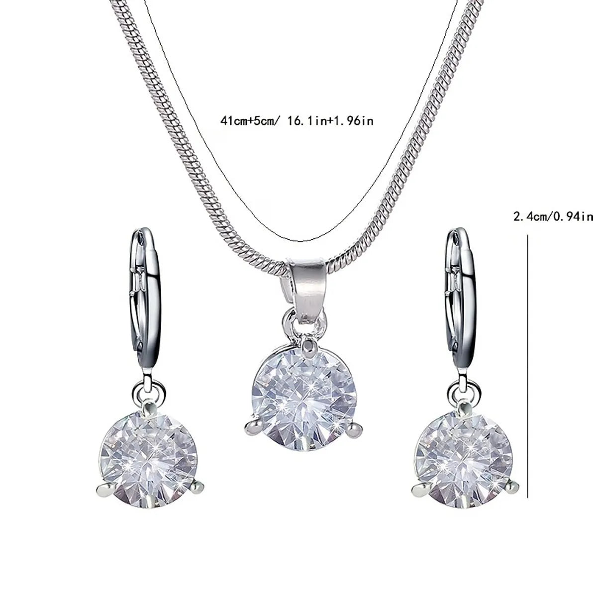 Jazz And Sizzle Rhodium Plated & American Diamond-Studded Pendent Set with Hoop Earrings