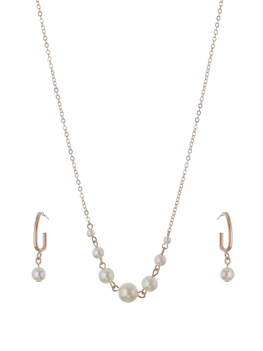 Gold-Plated Beaded Necklace With Earrings - Jazzandsizzle