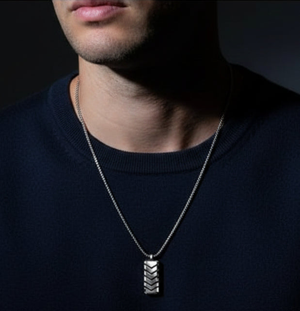 Jazz And Sizzle 18 KT Silver Plated Textured Chain For Men