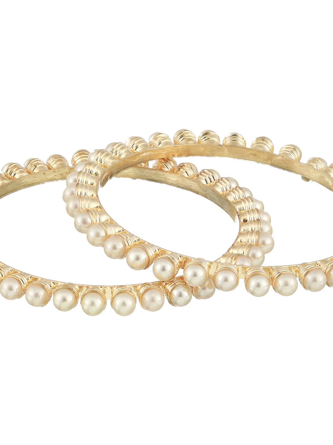 Set Of 2 Gold-Plated Beaded Bangles - Jazzandsizzle